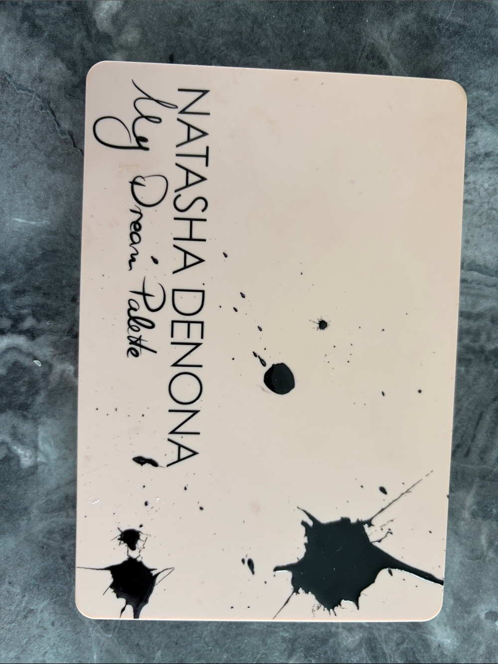 Natasha Denona Beige Palette with Black Ink Splatter